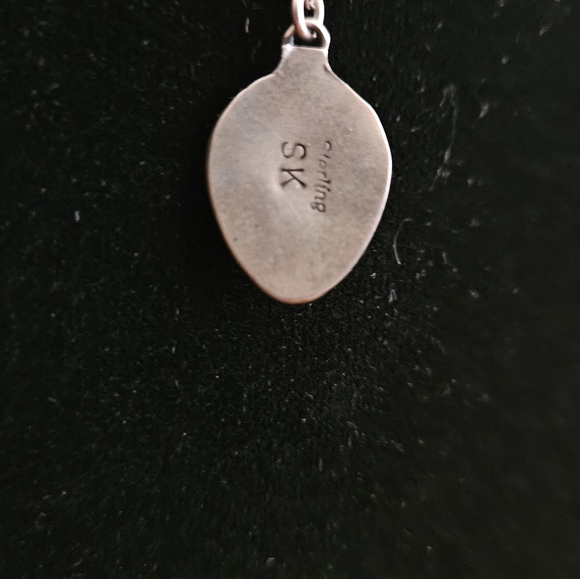 Vintage Native American Hopi Zuni bear paw earrings / pendant necklace sterling - Picture 2 of 5